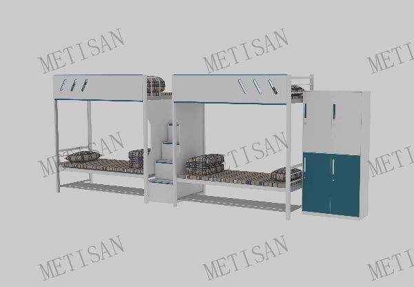 雙人上下鋪床（步梯款）+四門儲(chǔ)物柜